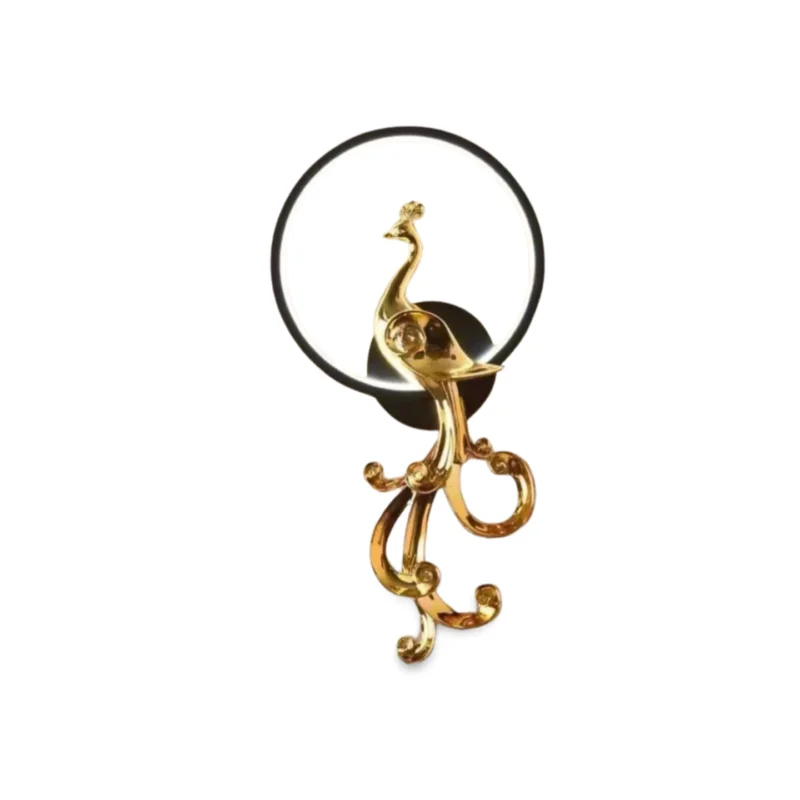 Golden Peacock Wall Lamp