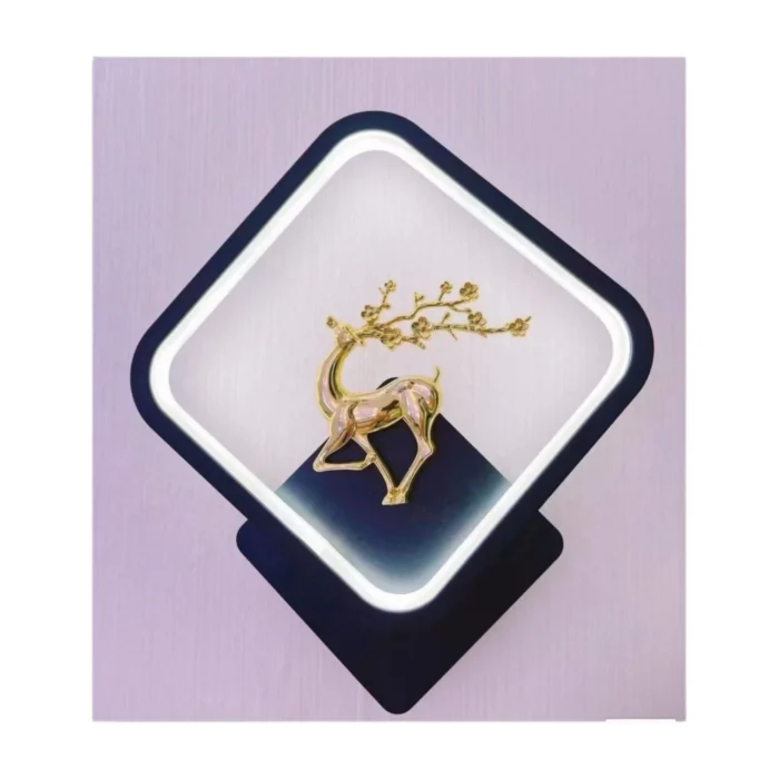 Gold Deer Sculpture with LED Frame Light